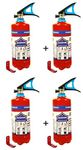 ECO FIRE ABC Powder Type Fire Extinguisher 2KG, Pack of 4 (Red)