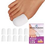 Big Toe Cap, Toe Protectors, (10PCS) Gel Toe Sleeves, Toe Cover Great for Missing or Ingrown Toenails, Corns, Blisters, Hammer Toes (Aloe Vera Extract Infused Gel Materials)