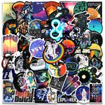 50pcs NASA Stickers, Cool Space Astronaut Stickers Packs for Laptop Skateboard, Phone, Cute Spaceman Stickers, Waterproof Vinyl Graffiti Space Theme Decals for Adults Teens Kids Teens Boys