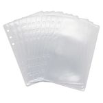12 Pack A6 Size Clear Sheet Protectors 3.4 x 6.3 Inch Plastic Sleeves Page Protectors Top Loading Paper Protector for 6 Ring Binders, Acid-Free, Archival Safe for Documents and Photos