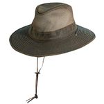 Dorfman Pacific Co. Men's Weathered Cotton Big Brim with Mesh - Brown - XXL