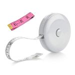 Body Measuring Tape, 2 Pcs Sewing Measuring Tape, Retractable Measurement Tape for Body, Tailor, Sewing, Craft, Cloth (Pink, White)