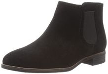 Clarks Women's Trish Chelsea Boot, Black Sde, 4 UK