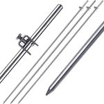 4ft Ground Rod - 304 Stainless Steel Grounding Bar with Ground Wire Clamps| Great for Electric Fences,Antennas,Satellite Dishes,and other Grounding Needs (3)