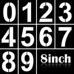 8 Inch Large Number Stencils Kit 0-9 Address Number Stencil Set Reusable Plastic Number Painting Templates Stencils for Address Number Mailbox Signs Road Parking Lot Door Trucks Painting Stencils