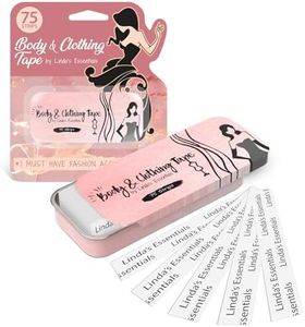 Double Sided Tape for Clothes, Body Tape for Women (75 Pack) - Double Sided Fabric Tape for Clothes, Dress Tape Fabric to Skin, Clothing Tape, Hemming Tape for Dresses, Clothes Tape, Includes Tin Box