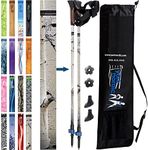 Nordic Walking Poles - True Classic Nordic Glove Grips, Lightweight, Adjustable, and Collapsible -2 Pieces w/flip Locks, Detachable Feet and Travel Bag by York Nordic - Heights 5'4"-6'2"