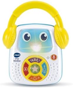 VTech - P'tit Baladeur, Baladeur Musical Bébé, Robot Lumineux et Nomade avec Comptines, Chansons Éducatives, Musiques et Enregistreur Vocal, Cadeau Bébé Dès 9 Mois - Contenu en Français