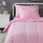 Amazon Basics Microfiber Kid's Bed-in-a-Bag Bedding Set, Twin, Pink