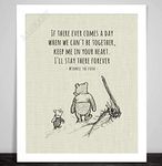 Heart n Home Winnie the Pooh and Piglet Linen Background Print Poster, If there ever comes a day, Eeyore, Kanga, Roo, and Tigger, Nursery Art. Kids Room 377 (Print Only)