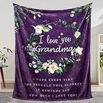 Valentines Day Gifts for Grandma, for Grandma, Grandma Birthday Gifts, Grandma Gifts from Grandkids, Great Grandma Gifts, I Love You Grandma Blanket, Soft Throw 60" x 50", Purple