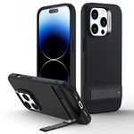 ESR for iPhone 14 Pro Max Case with Stand, 3 Stand Modes, Military-Grade Drop Protection, Supports Wireless Charging, Slim Back Cover with Patented Kickstand, Black