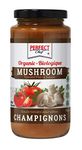 Perfect Chef Organic Mushroom Pasta Sauce (6-Pack), 6 x 740ml - Gluten Free, No Sugar Added, Vegan, Made in Canada.