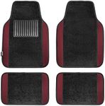 FH Group F14407BURGUNDY Premium Full Set Carpet Floor Mat (Sedan and SUV with Driver Heel Pad Burgundy)