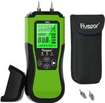 Huepar Wood Moisture Meter Digital, Pin-Type Water Leak Detector with 2 Measuring Modes -8 Types of Wood Dampness Tester with Backlit LCD Display for Wood & Building Materials Humidity Inspection M01