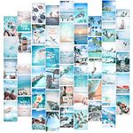 Blue Photo Wall Collage Kit Aesthetic Pictures - Beach Decor for Bedroom Decorations, Beach Photo Collage Kit for Wall Aesthetic, Summer Posters for Beach Room Decor, Collage Kit for Wall Decor Aesthetic, Beach Posters for Room Aesthetic