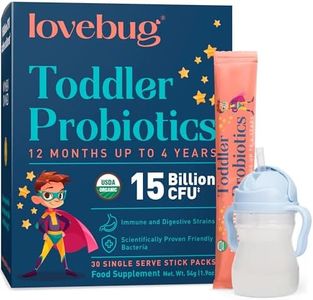 Lovebug Toddler Probiotics - Probiotic for Kids & Toddler Constipation Relief, Stomach Discomfort and Softer Bowel Movements, Clear Dissolvable Powder, Ages 12 Months to 4 Year Olds - 30 Pack