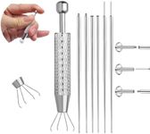 VOJO Piercing Ball Grabber Tool Kit 16G,18G Stainless Steel Flat Back Earrings Applicator with Threaded & Threadless Insertion Pins for Ear Nose Lip Body Jewelry Changes (Piercing Tapers + Ball Grabber Tool)