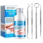 Temporary Tooth Repair Kit, Professional Tooth Repair Kit for Filling Fix The Missing and Broken Tooth or Adhesive The Denture Fake Teeth at Home, 3Pcs Differernt Dental Probe with Mouth Mirror