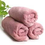 HEELIUM Bamboo Hand Towel | Ultra Absorbent & Anti-Bacterial | 3X Softer Than Cotton Towels | 65 X 40 cm - 600 GSM | Pack of 3 - Peach