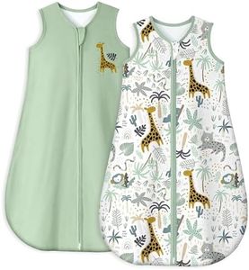 Yoofoss Baby Sleep Sack 12-18 Months TOG 1.0 Baby Wearable Blanket, 2 Pack 100% Organic Cotton Infant Toddler Sleeping Sack 2-Way Zipper Lightweight Sleep Sack