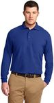 Port Authority Men's Long Sleeve Silk Touch Polo - Blue - Medium