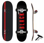 Jaspo The Black Experts 7 Layer Maple Skateboard (Suitable for Above 8 Years)