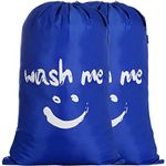 IHOMAGIC Set of 2 Large Laundry Bag, Foldable Laundry Bag, Lightweight Storage Bag, Portable Large Capacity 120L for Dirty Clothes Blanket for Travel Bag, Hotel, Dorm, Dark Blue