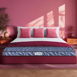 Sleepwell Utsav Comfort Regular | 5-inch Double Bed Size | Medium Firm | Anti Sag Tech Mattress (Blue, 75x48x5)