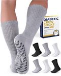 Pembrook 6 Pairs Diabetic Socks with Grippers for Men & Women - 12 Colors Neuropathy Socks for Women | Edema Socks