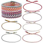 Dxhycc 24 Pieces Woven Friendship Bracelets Handmade Braided Friendship Bracelet with a Sliding Knot Closure for Kids and Adults Party Favors