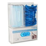 Aphbrada Acrylic Disposable Glove Box Dispenser Holder Triple Gloves Rack Hairnet Tissue Napkin Dispenser with Lid for Wall Mount Organizer for Food Service, Lab, Medical Office, Clear