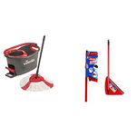 Vileda Turbo Microfibre Mop and Bucket Set with 3 Action Broom Plus Long Handled Dustpan