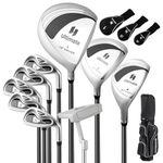 Tangkula 10 Pieces Women's Complete Golf Clubs Set Right Hand, Includes 460cc Alloy #1 Driver & #3 Fairway Wood & #4 Hybrid & #6/#7/#8/#9/#P Irons, Putter, Golf Club Set