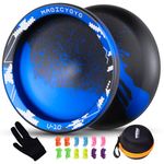 YOSTAR Unresponsive Yoyo V10, Trick Yoyo Professional for Adults, Metal Yoyo Stunt Yoyo Finger Spin, Pro Yoyo with Smooth Bearing for Longer Idle, with 12 Yoyo Strings + Yoyo Case + Yo Yo Glove