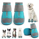 Dog Shoes for Large Dogs, Medium Dog Boots & Paw Protectors for Hardwood Floors, Outdoor Dog Booties for Hot Pavement Winter Snow Hiking, Breathable Dog Shoes with Reflective Strips Size 8