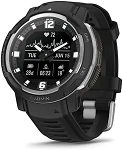 Garmin Instinct Crossover, Rugged Hybrid Smartwatch, Analog Hands and Digital Display, Black