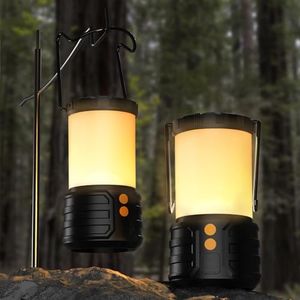 NARUNDREN LED Rechargeable Camping Lantern, IPX4 Water Resistant Tent Light Camping Flashlight, 3 Lighting Modes, Camping Accessories, Lanterns for Power Outages, Emergency, Hurricane, 2 Pack