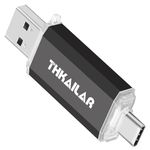 THKAILAR 128GB USB C Flash Drive,USB Stick 3.1 Memory Stick External Storage Data 2 in 1 OTG Cle USB with USB A and USB C Ports,USB Drive Compatible with PC/Android Phone/Laptop/Tablet(Black)