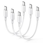 USB-C to USB C Cable for iPhone 16 Pro Max Charger,3A/60W Type C Cable Fast Charger 0.6FT(20CM-3Pack),Short USB C Fast Charging Cable for Samsung S22,for iPhone 15 Pro Max,MacBook,iPad,Pixel 6/6Pro