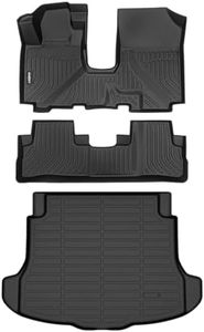 GINOWY-Floor Mats Cargo Liner Set for Honda CRV 2007-2011, TPE All Weather CR-V Car Mats, Non-Slip Trunk Mat Floor Liners, Waterproof Custom Fit Accessories Mats Black
