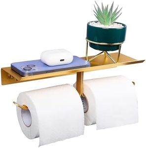 Belle Vous Portarrollos con Estante - Soporte Porta Rollos para Colgar Papel Higienico - Portarollos Autoadhesivo - Colgador Portarrollo Sin Taladro de Papel Higiénico para Baño