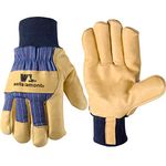 WELLS LAMONT Men's Heavy Duty Leather Winter Work Gloves with Thinsulate Insulation | Small (5127S), Palomino