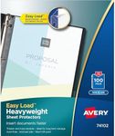 Avery 74102 Top loading non-glare poly sheet protectors, heavy, 100 per box