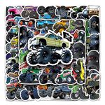 TAKONE Monster Truck Stickers, 50 Pieces Vinyl Fire Brigade Car Kids Stickers, Waterproof and Reusable Boys Vehicle Stickers for Suitcase, Water Bottle, Laptop, Skateboard