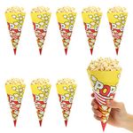 Amosfun 50Pcs Paper Popcorn Bags Cone Shape Treat Candy Snack Container Candy Bags Popcorn Holder Boxes For Movie Theater Wedding Birthday Party