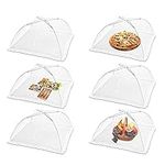 17 inches - Mesh Food Cover Tent Umbrella, Jsdoin 6 Pack Food Domes, Food Covers Mesh Pop Up Nets for Outdoors, Screen Tents, Parties Picnics, BBQs, Reusable and Collapsible (White)