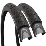 Fincci Pair 26 x 1.95 Inch Foldable Slick Tire for Road Mountain MTB Hybrid Bike Bicycle - Pack of 2 Tires