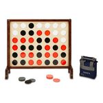 Giant Four In A Row Game | Garden Game featuring an 80cm x 70cm English Ash Face & Mango Wood Legs & Bar Guard | Link 4 in A Row To Win - great for parties, weddings, events and BBQ's