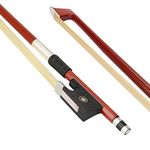 LMS Violin Bow Full Size 4/4 Brazilwood Violin Bows Lightweight Bow Well Balance Fiddle BowÃ‚ Made with Ebony Frog Mongolian White Horse Hair for Violin Student Professional (4/4)